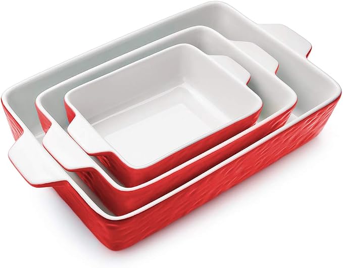 Casserole Dishes for Oven, Ceramic Baking Dishes, Lasagna Pan by Krokori