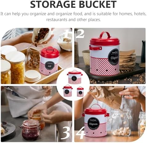 TEHAUX Stainless Steel Potato Storage Buckets 3 Piece with Vent Design