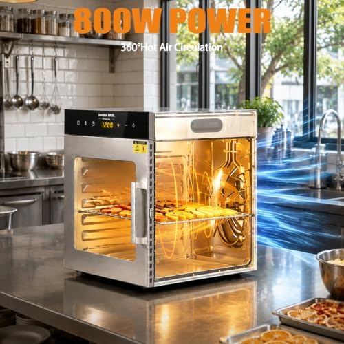 Commercial Food Dehydrator Machine, 12 Stainless Steel Trays
