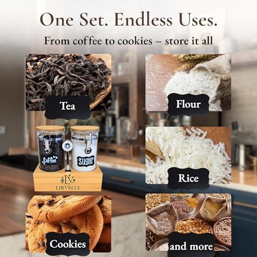 Airtight Coffee Canister with Scoop | Curated Glass Storage Set for