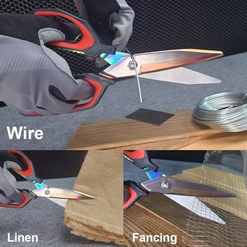 Heavy Duty Scissors 9.5'', Titanium Coating Forged Stainless Steel