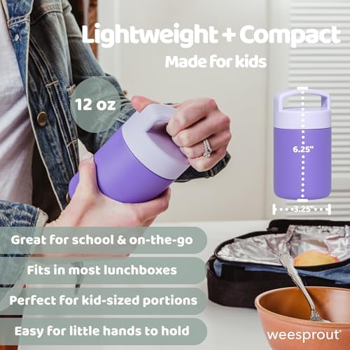 WeeSprout Insulated Stainless Steel Lunch Thermos, Soup Bottle for Hot