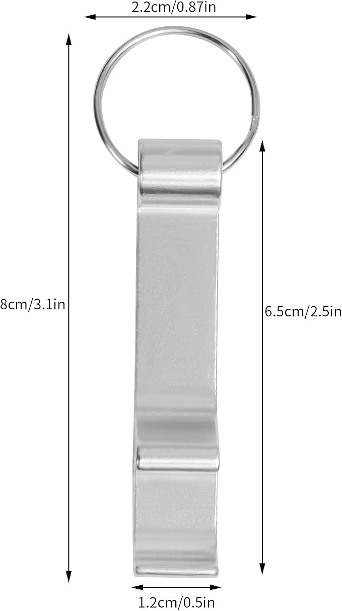 cnomg 16 pcs Metal Bottle Opener, Split Key Ring Chain Keychain Bulk Aluminum - Image 2