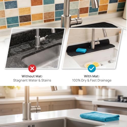 Button Silicone Faucet Drain Pad, Kitchen Sink Faucet Mat
