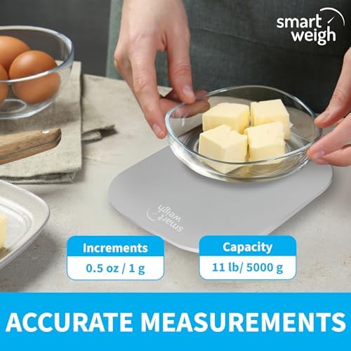 Smart Weigh Gray Digital Food & Kitchen Scale, Calorie Tracking for