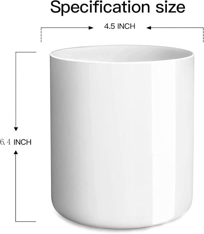 LATCHHOOK White utensil holder for Countertop, Glossy White Ceramic Utensil - Image 6