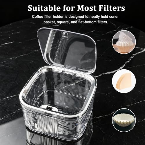 Clear Acrylic Coffee Pod Holder with Push-Button Lid, 1.9L/0.5 Gal