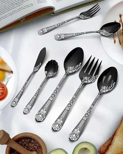 EUIRIO 5PCS Serving Utensils,Serving Set Includes Large Serving Spoon