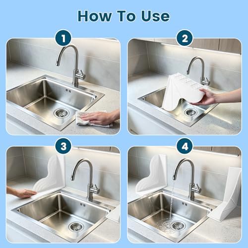2 Pack Silicone Bathtub Splash Guard, 5° Slope Self-Draining Shower