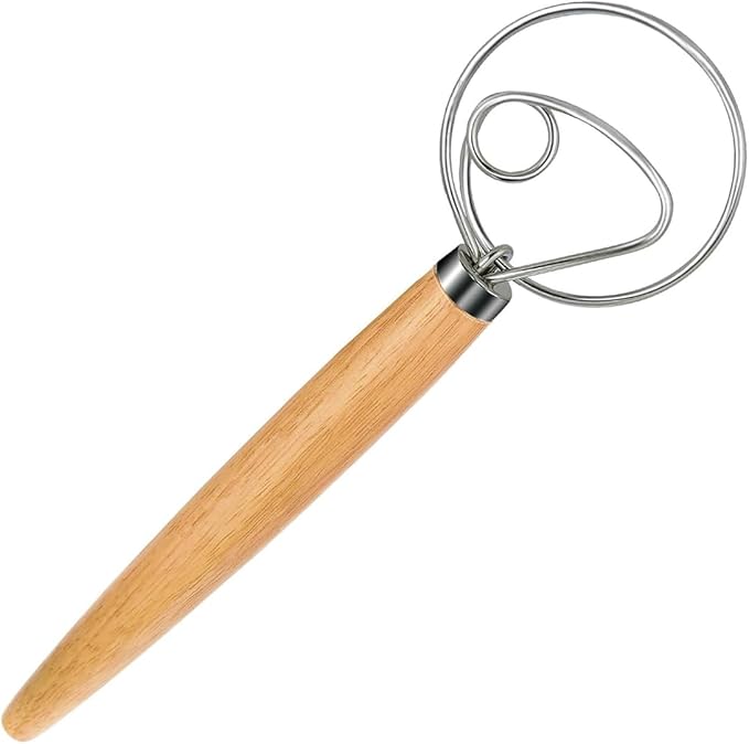 Polly Online Dough Whisk, Wooden Handle Danish Sourdough Whisk by PollyOnline