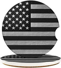 Britimes Grey Car Coasters for Drinks, 2 Pack Ceramic Stone 2.56"