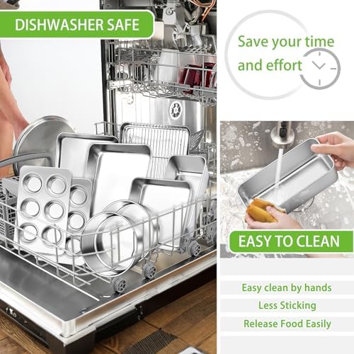 P&P CHEF Stainless Steel Baking Sheet Pan Set of 11, Bakeware Set for
