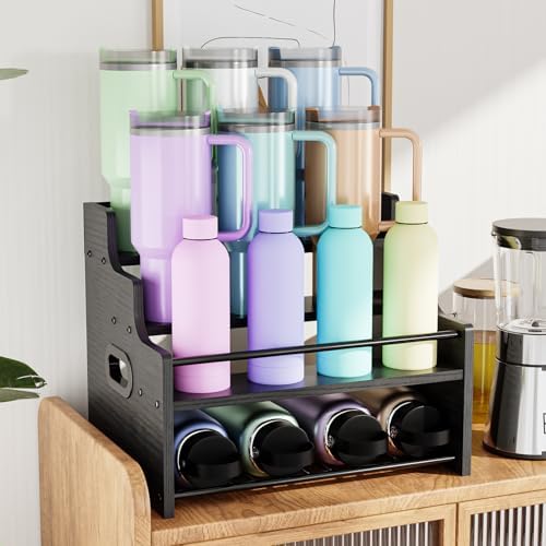 KLM 4-Tier Liquor Bottle Display Shelf, Black