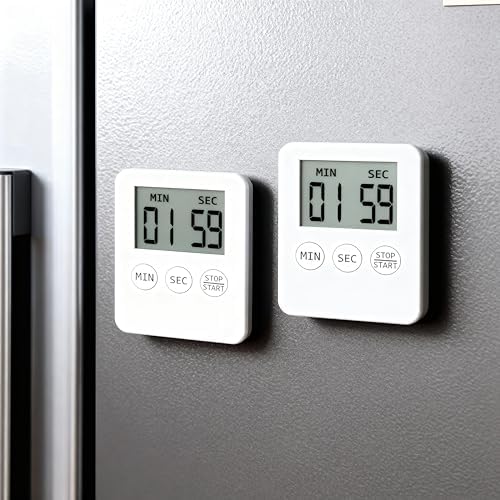 Attom Tech 2 Pack Slim Magnetic Digital Kitchen Timer