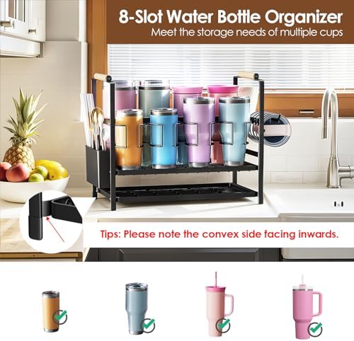 Housolution Water Bottle Tumbler Storage Organizer Drying Rack for