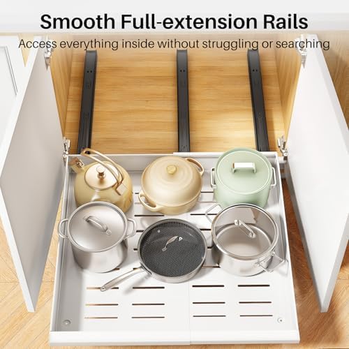 Pull out Cabinet Organizer, 1-Pack Expandable(13.6"-24") Silde out