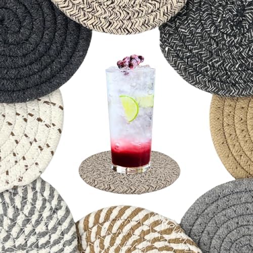 Coasters Set of 8, Drink Coasters Brown & Grey
