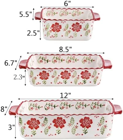 Coloch 3-Pack Ceramic Baking Dish Set
