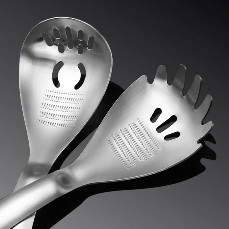 2pcs Stainless Steel Five in One Spoon for Noodles and Baby Food
