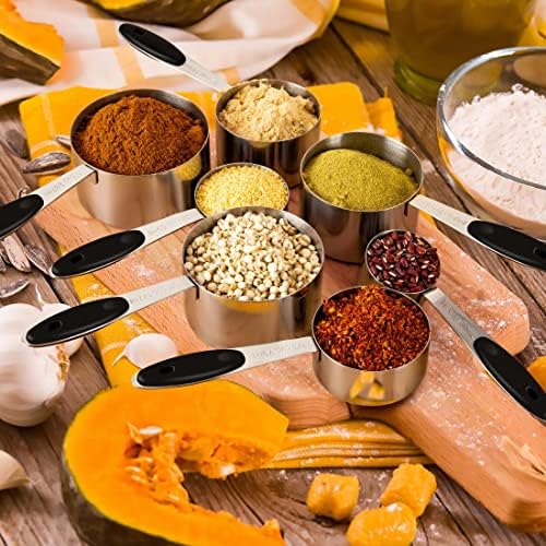 16 Pieces Measuring Cups and Magnetic Measuring Spoons Set Stainless