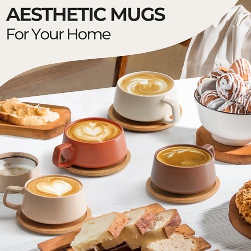 MIAMIO - Cappuccino Cup Set of 4, Ceramic (9.5oz) - Luxe