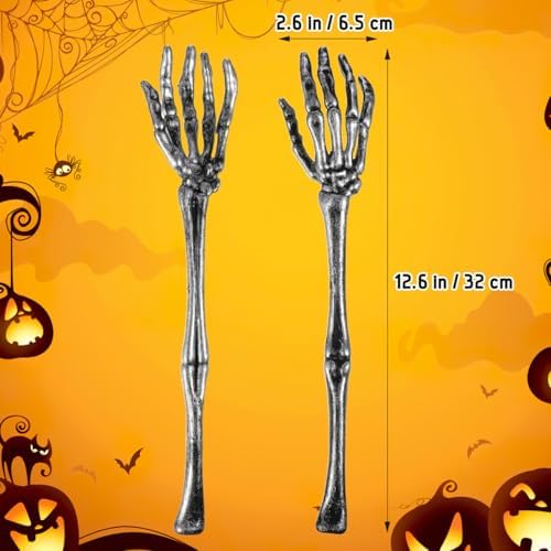 Luxshiny 2Pcs Skeleton Claw Salad Tongs Set Gothic Hand Skull Claw