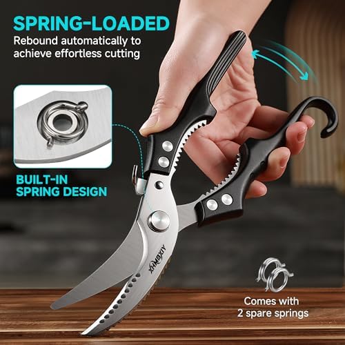 Heavy Duty Poultry Shears, Molybdenum-Vanadium Steel Kitchen Scissors
