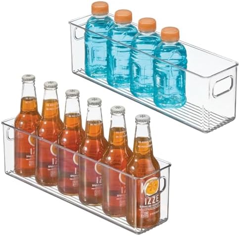 mDesign Plastic Kitchen Organizer - Storage Holder Bin with Handles
