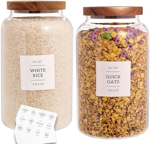 CZHQSMZ Set of 2 98 Fl Oz Glass Food Storage Jars