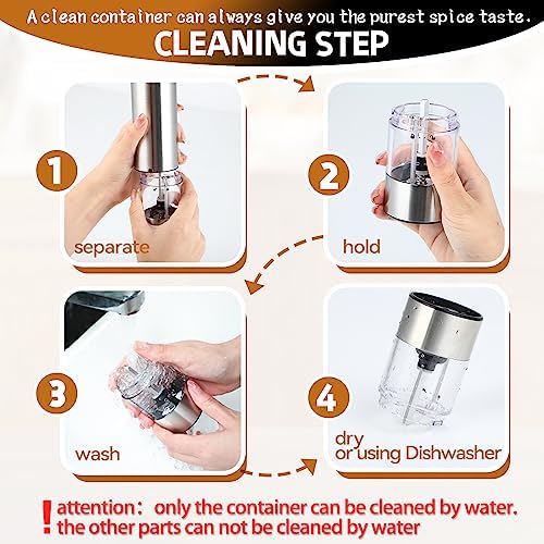 Electric Salt and Pepper Grinder, Stainless Steel