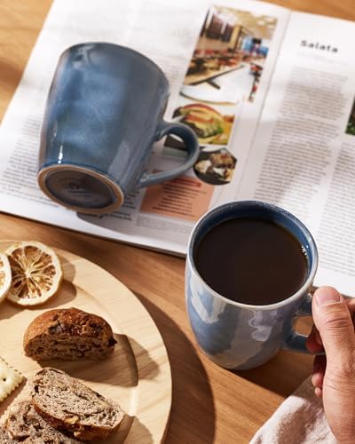 famiware Aurora Coffee Mugs, 14oz Mug Set of 4, Stoneware Cup with