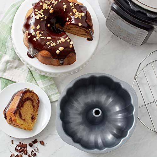 Instant Pot Official Non-Stick Fluted Cake Pan, 7-Inch, Gray