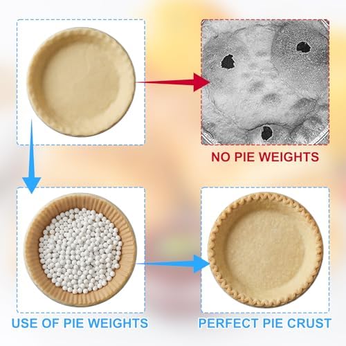 2 lb Ceramic Pie Weights Set for Blind Baking – Includes 50 Pre-Cut