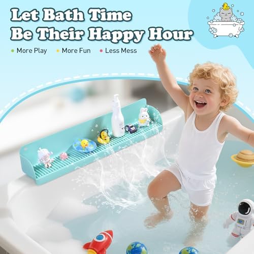 AGPTEK 24 Inch Bathtub Splash Guard with 10 Suction Cups, Green