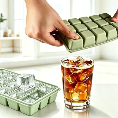 Silicone Ice Cube Tray 4 Pack with Lid, BPA Free Easy Release
