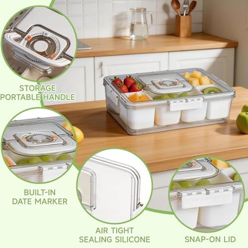 Chilled Portable Snackle Box, Divided Serving Tray