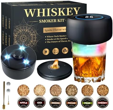 Electric Whiskey Smoker Kit with Led Lights, No Butane Needed