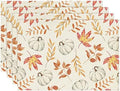 Artoid Mode Maple Leaf Pumpkins Fall Placemats Set of 4-12 x 18 Inch