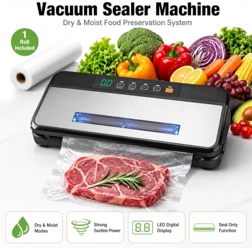 Vacuum Sealer Machine with Visual Window and Built-in Cutter