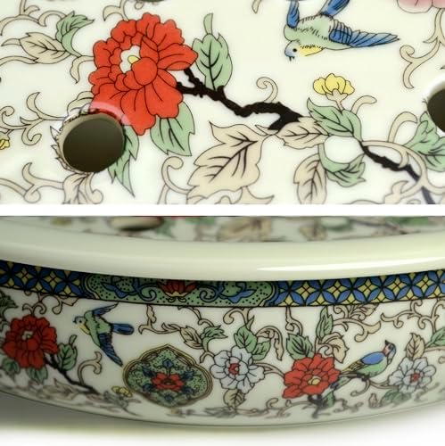 Liang Baobao Porcelain Tea Tray 10 inch, Double-Layer Tray Storage