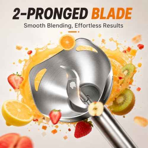 Turelar Corded Immersion Blender with 2 Speed Emulsifier, Puree, Blend