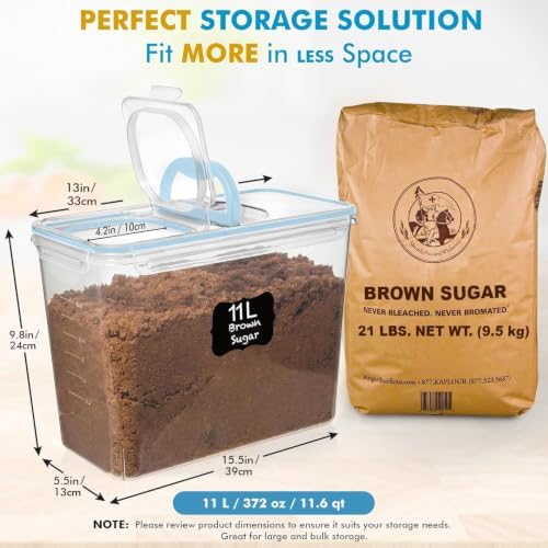Shazo 2 PC (11L | 372 oz) Flour Sugar Storage Containers with Spout