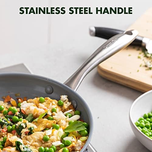 GreenPan Lima Hard Anodized 12" Frying Pan Skillet with Lid, Ceramic