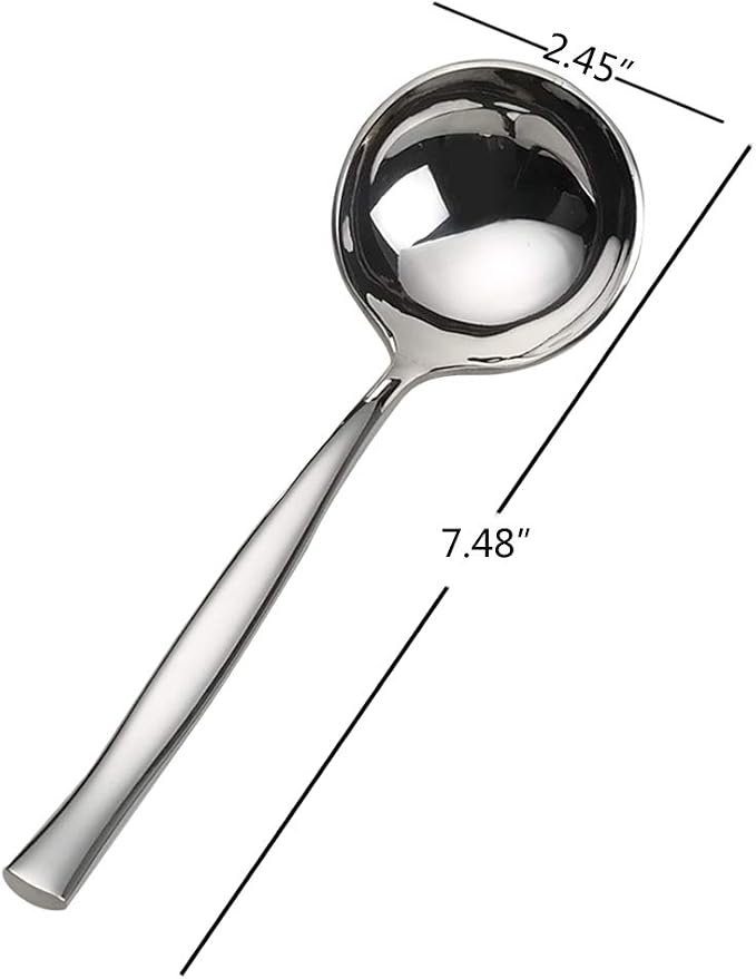 Idotry 2-Piece Stainless Steel Gravy Soup Spoon, Gravy Ladle Soup, Small Ladle - Image 3