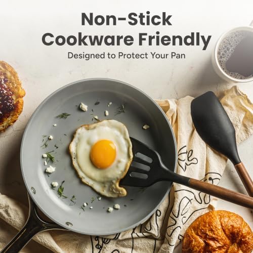 SMIRLY 22-Piece Silicone Kitchen Utensils Set, Black