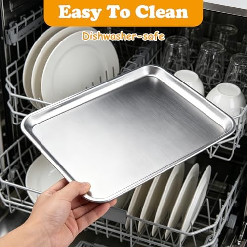 QTLCOHD 8 Pack 9 x 12 Inch Stainless Steel Quarter Baking Sheet Pans