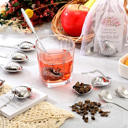 Qinyoung 50 Sets Bridal Shower Tea Party Favors for Guests, Silver