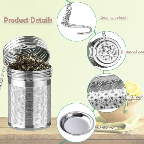 2 Pack Stainless Steel Tea Infusers, Extra Fine Mesh Strainers with