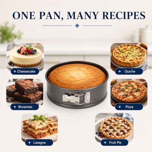 Springform Pan 9 Inch Set of 2 with Carriers, Heavy Duty Carbon Steel