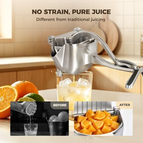 Manual Juicer Hand Press with Ergonomic Heavy Duty Handle - Pour Spout